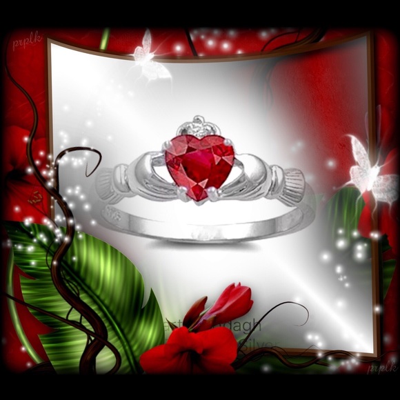 Jewelry - 🌺🌴🌺 RED RUBY GEMSTONE CLADDAGH RING 🌺🌴🌺
